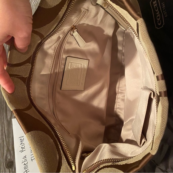 Used in Good Condition Coach Brown and Tan Carly Hobo Purse - Picture 8 of 10